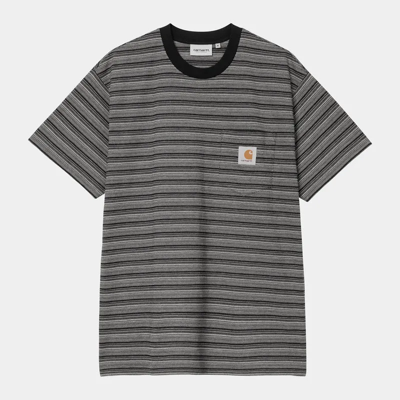 Carhartt WIP Gellar gestreept T-shirt met borstzakje voor heren | Zwart