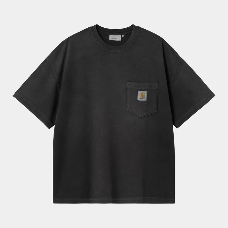 Carhartt WIP Heren Hudson Chalk Wash Pocket T-shirt | Zwart
