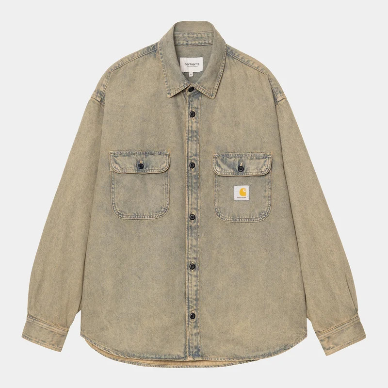 Carhartt WIP Heren Tigan overhemdjas | Blauw / geverfd leer