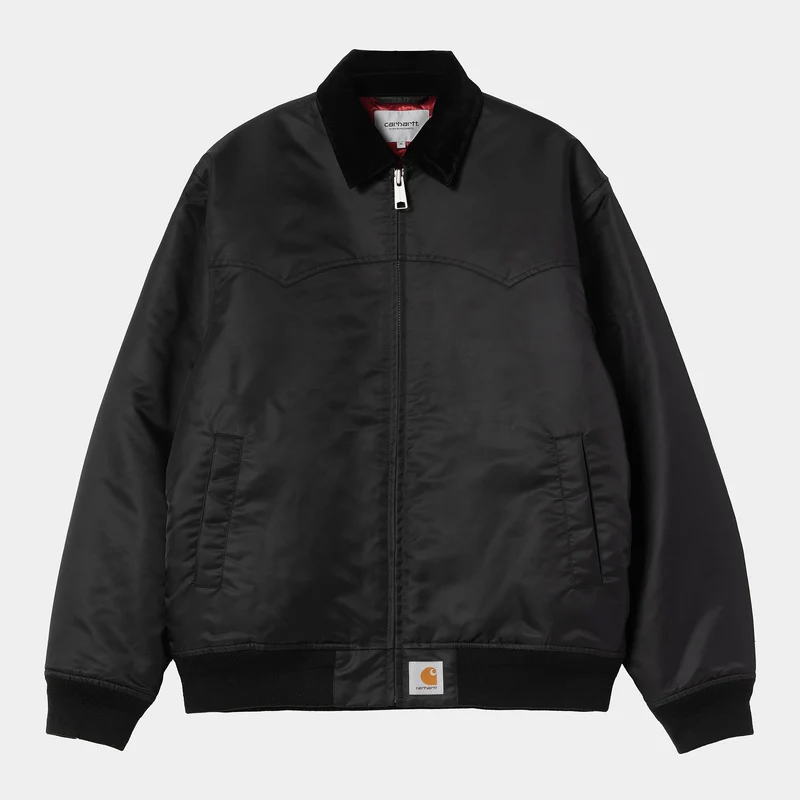 Carhartt WIP Heren Santa Fe Alumni-jas | Zwart / Scharlakenrood