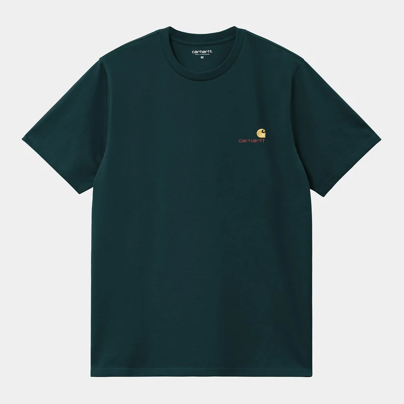 Carhartt WIP Heren T-shirt met korte mouwen American Script T-shirt | Diepe Lagune